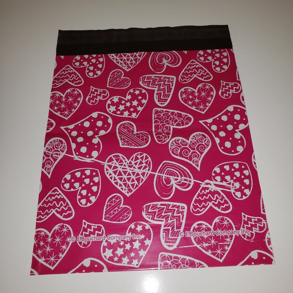 25 Heart Poly Shipping Bags Bundle